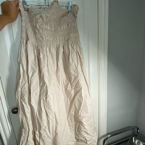 H&M Beige Midi Scrunched Dress
